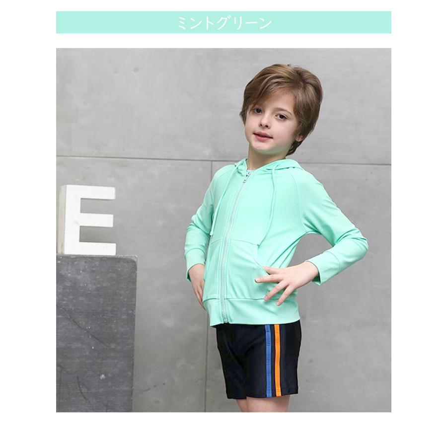 キッズ ジップアップ ラッシュガード 長袖 UPF50+ 紫外線対策 涼感 冷