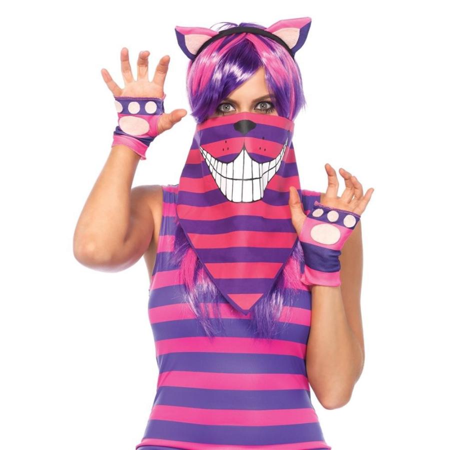 在庫処分 巻くだけ簡単 チェシャ猫バンダナ コスプレ スカーフ マスク