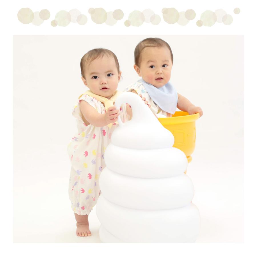 保冷ポケット付きスカーフスタイ ふんわりオール ベビー キッズ 子供服 2点セット メール便送料無料 夏服 ロンパース 女の子 通販 熱中症対策 男の子