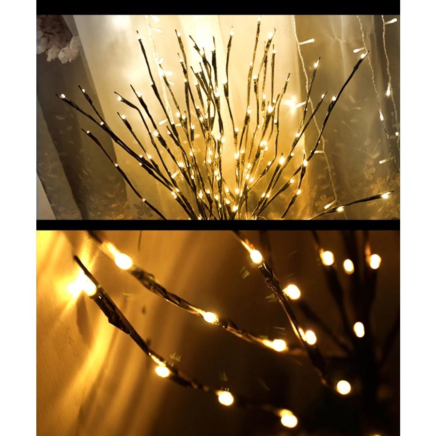 枝型 イルミネーション ライト 光る LED ツリー 造花 フラワー