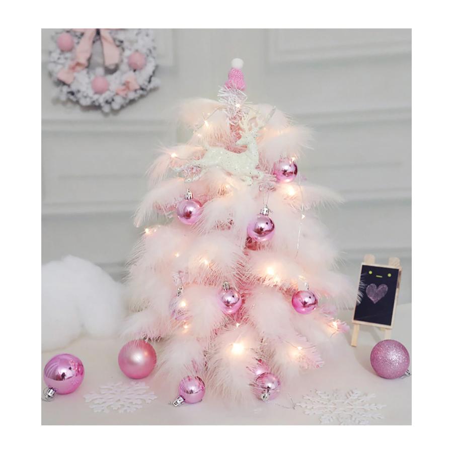 格安即決 クリスマスツリー フェザー ピンク 55cm オーナメント付 電飾付き ツリー 卓上 ボタン電池 おしゃれ 高級 照明 クリスマス 即納 送料無料 超人気の Www Iacymperu Org