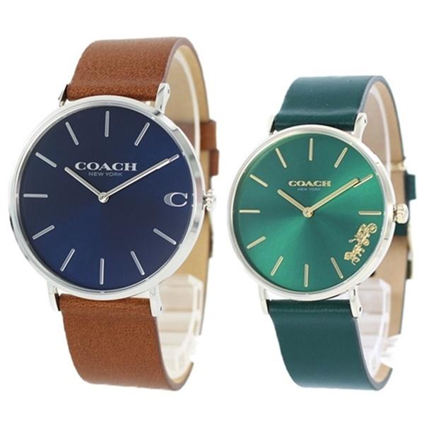 日本産 ペア ギフト 代 30代 プレゼント ブランド 腕時計 コーチ スリム ブラウングリーン レザー 魅力的な Off Field Com