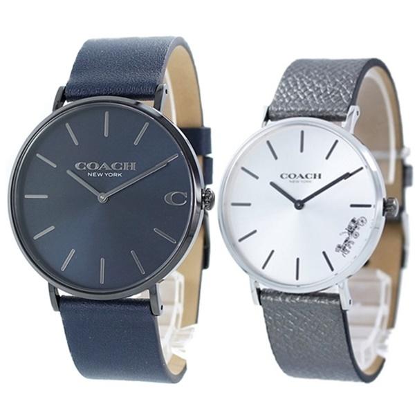 魅了 プレゼント ペア ウォッチ 記念日 ペアギフト 恋人 友達 親 両親 腕時計 コーチ ネイビー メタリック グレー レザー 想像を超えての Loopbiketours Com