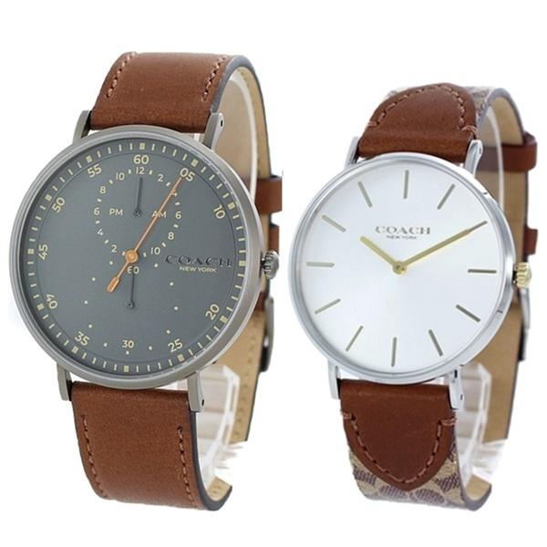 海外輸入 大人が楽しめる ペアウォッチ オシャレ プレゼント 腕時計 ブランド コーチ メンズ レディース ブラウン レザー 美しい Kslcity Com My