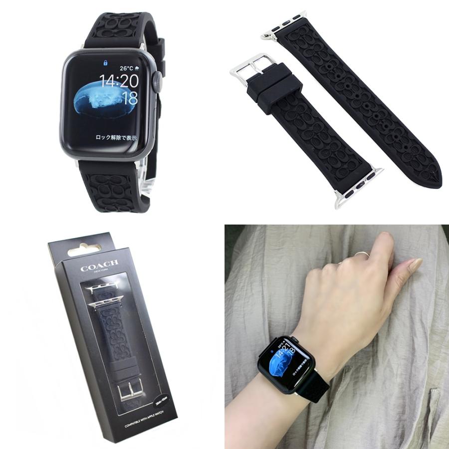 コーチ アップルウォッチ ベルト バンド レディース ブラック シリコン 38mm 40mm 41mm 42mm Apple Watch 10 爆買 成人 卒業 入学の画像