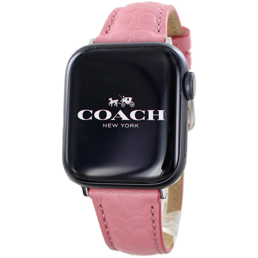 COACH コーチ アップルウォッチ ベルト バンド レディース 革 ピンク 