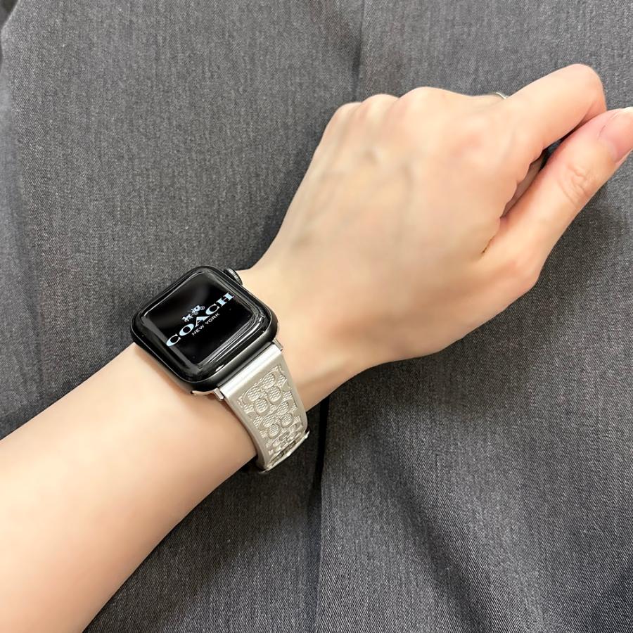 コーチ アップルウォッチ ベルト バンド レディース パールホワイト 38