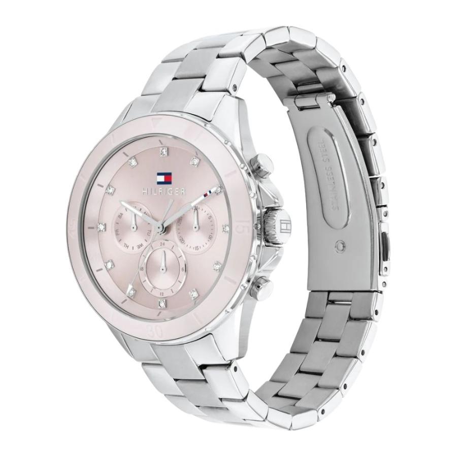 TOMMY HILFIGER（トミー・ヒルフィガー） 腕時計 レディース 40mm 大きめ ピンク シルバー プレゼント 女性 爆買 成人 ...