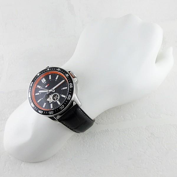 トミーヒルフィガー メンズ ブラック オレンジ 自動巻き 1791055 クリスマス プレゼント 約