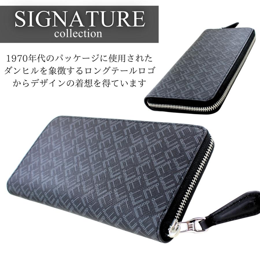 ダンヒル 財布 ラウンドファスナー長財布 シグネチャー ロングテール  
