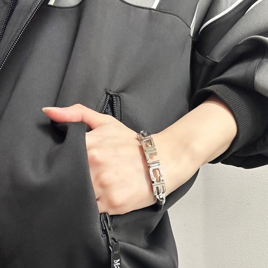 POLICE（ポリス） レザー ブレスレット メンズ ブラック 純正 ブランド 