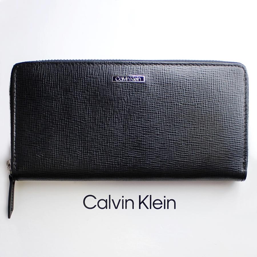 ck Calvin Klein カルバンクライン メンズ 長財布 革 財布 ブラック