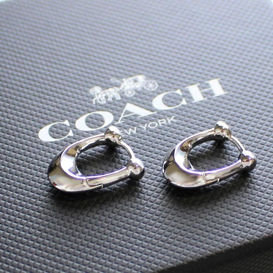 COACH（コーチ） ピアス レディース ブランド Cロゴ シルバー フープ