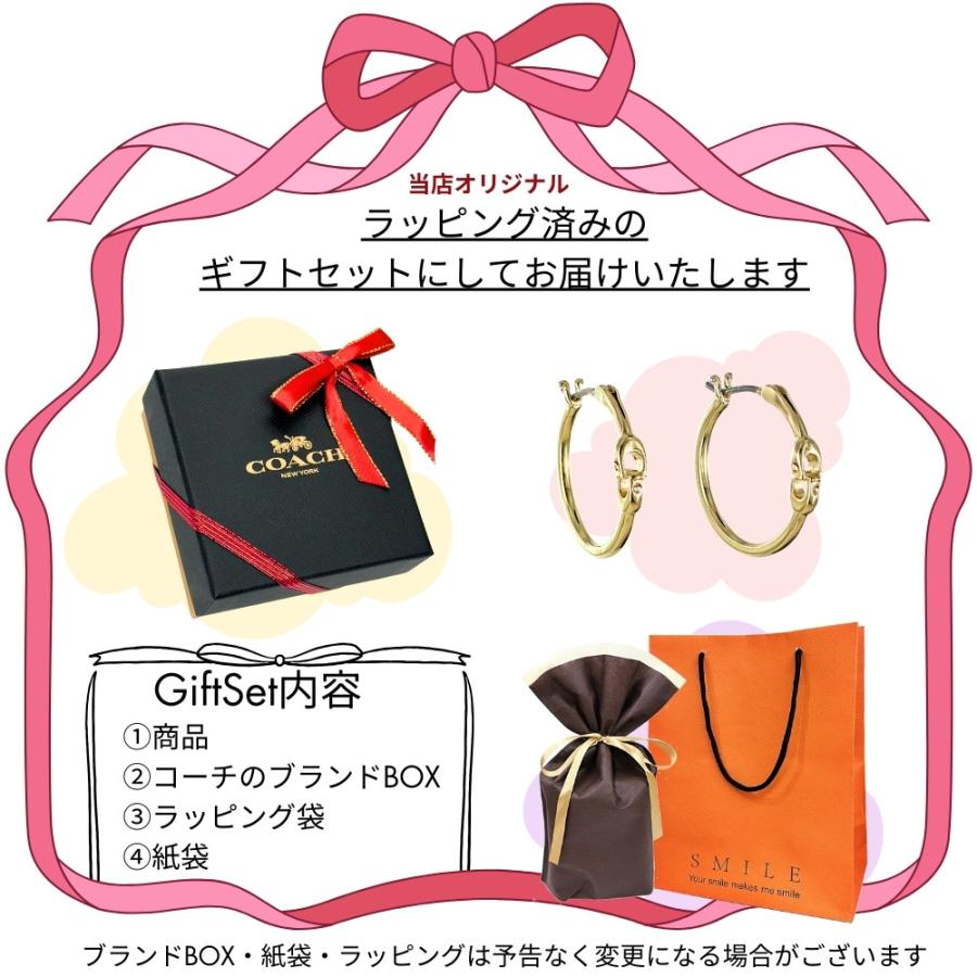 ラッピング済 ギフトセット コーチ レディース ピアス 小さい フープピアス ブランド ゴールド 両耳ピアス かわいい 大人 おしゃれ 女性ギフトの画像