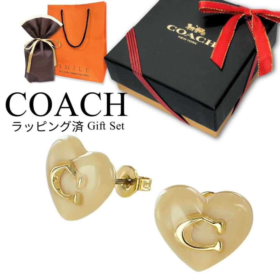 ニ点COACH ハート型ピアス ギフトボックス付き COACH（コーチ） ラッピング済 ギフトセット レディース ハート ピアス
