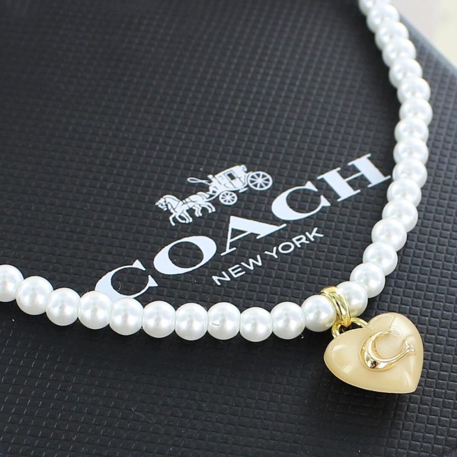 COACH（コーチ） チョーカーネックレス ハート パール調 レディース