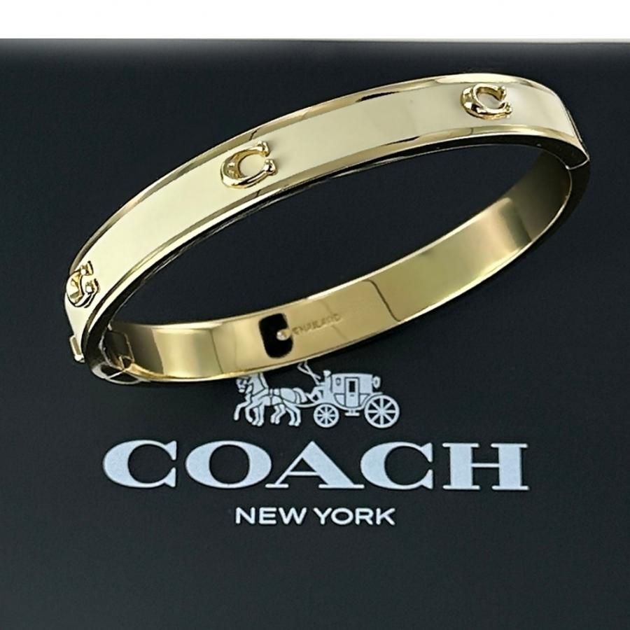 COACH コーチ バングル ブレスレット アイボリー ゴールド