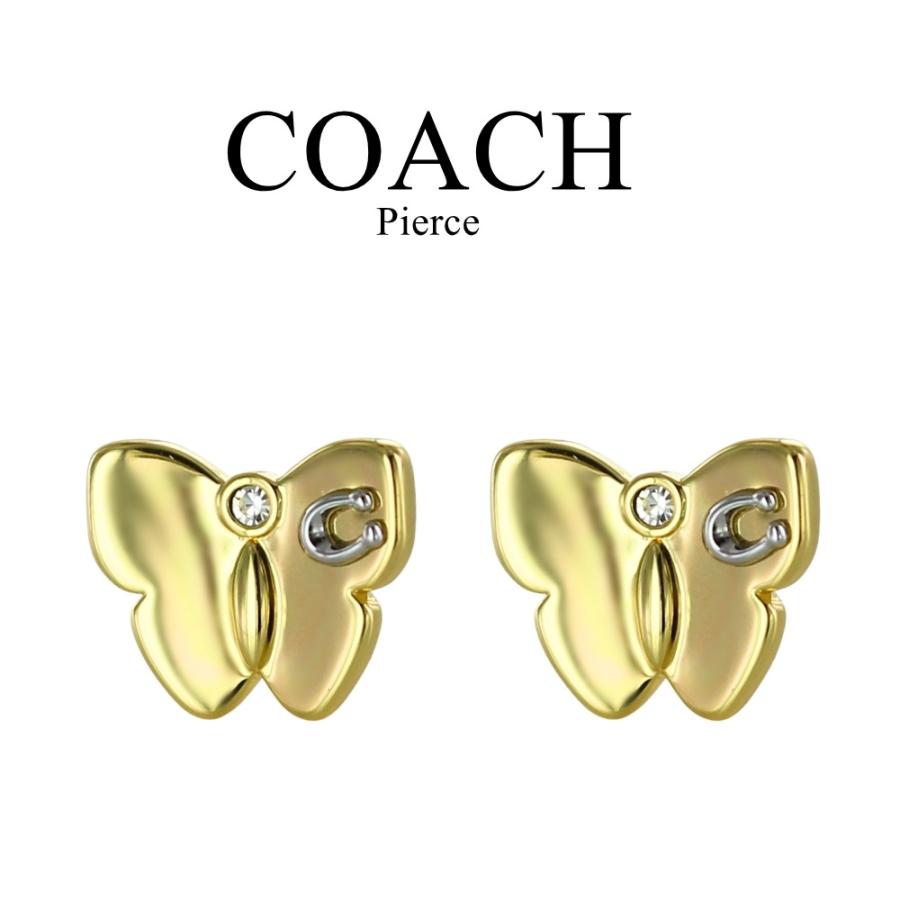 COACH（コーチ） ピアス レディース バタフライ 蝶 Cロゴ スタッド