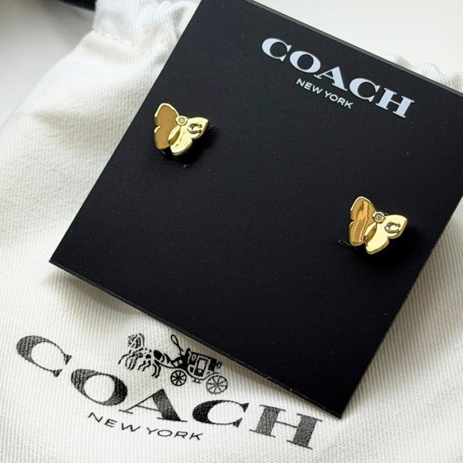 COACH（コーチ） ピアス レディース バタフライ 蝶 Cロゴ スタッド