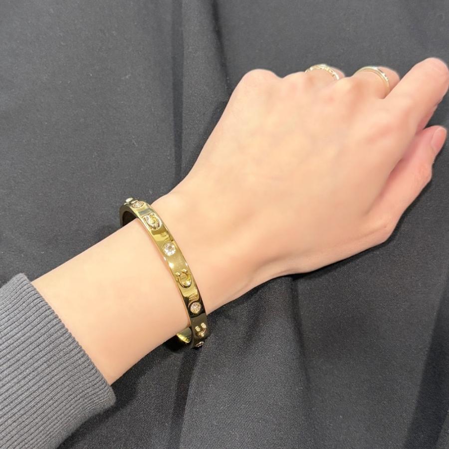 コーチ バングル レディース ゴールド Cロゴ クリスタル ブレスレット 可愛い ギフト COACH 爆買 成人 卒業 入学の画像