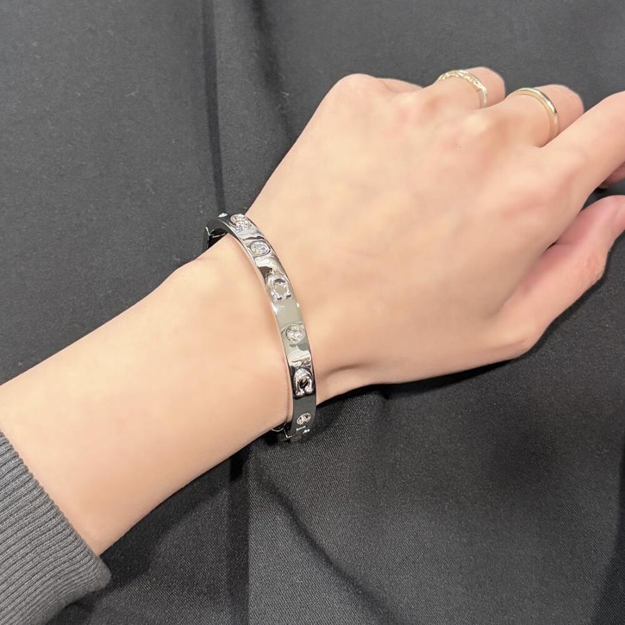 COACH（コーチ） バングル レディース シルバー Cロゴ クリスタル