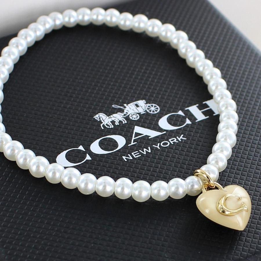 COACH（コーチ） ハート ブレスレット ホワイト ゴールド レディース