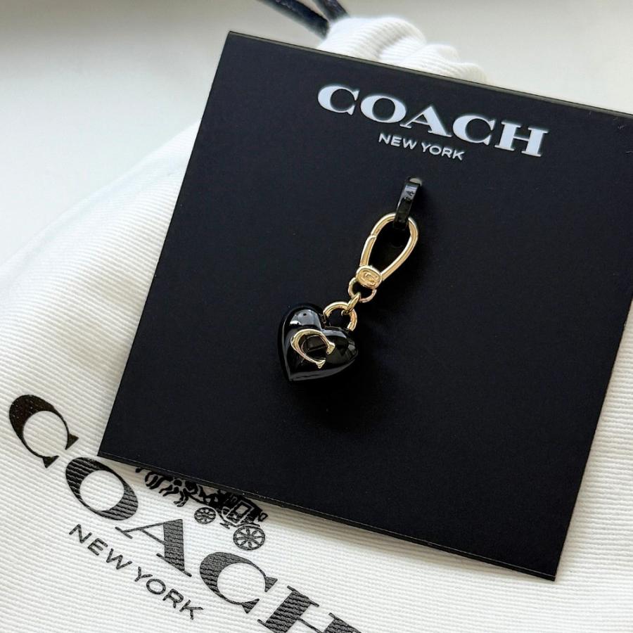 COACH（コーチ） チャーム レディース ハート ブラック ゴールド