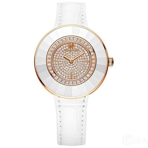 訳あり BOX無し 収納ケース付き 1本用 SWAROVSKI スワロフスキー 腕時計 レディース ホワイトレザー 記念日 母の日 父の日 卒業 入学 お祝い