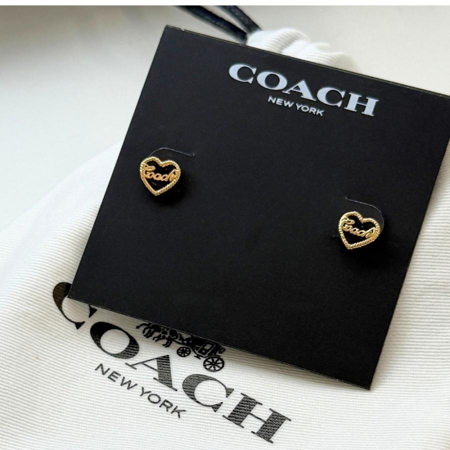 COACH（コーチ） ピアス レディース ハート ゴールド スタッドピアス 