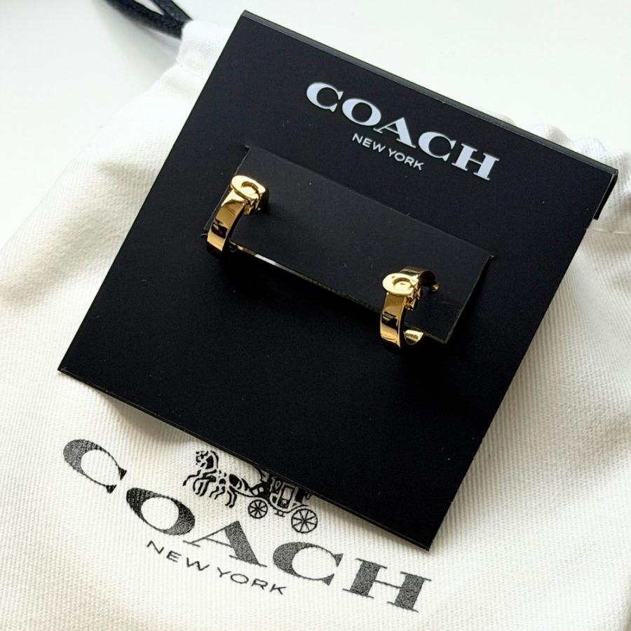COACH（コーチ） ピアス レディース フープピアス ゴールド Cロゴ