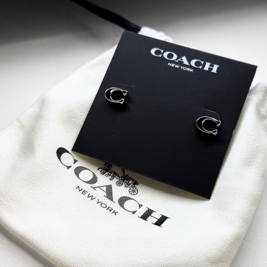 COACH（コーチ） ピアス レディース ブラック 小ぶり かわいい