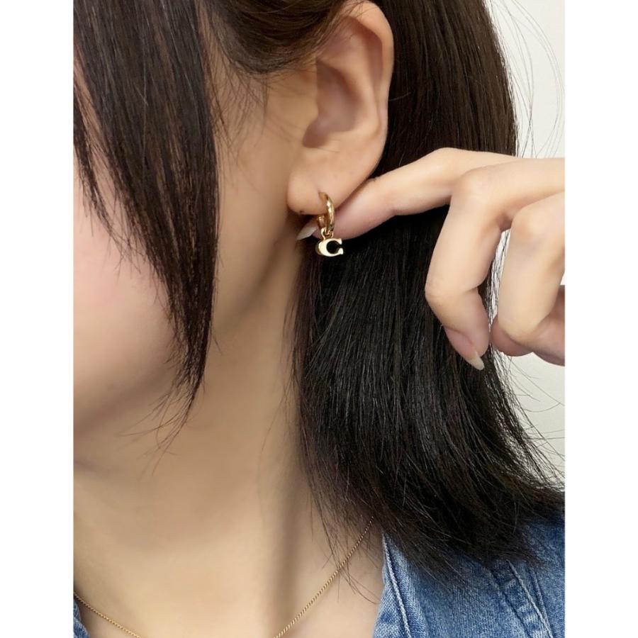 COACH（コーチ） ピアス レディース フープ Cロゴ フラワー 小ぶり 