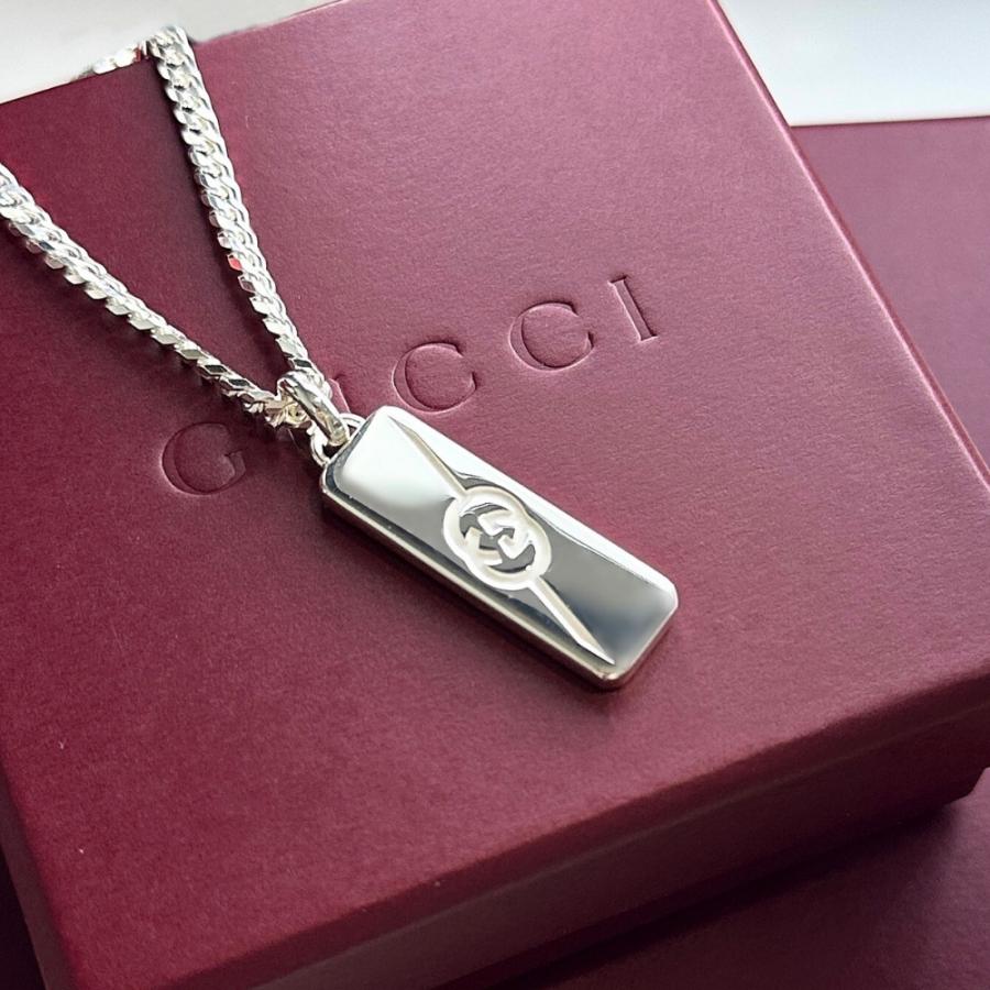 GUCCI グッチ ネックレス メンズ レディース バーペンダント 高級感 シルバー 925 彼氏 彼女 爆買 成人 卒業 入学の画像