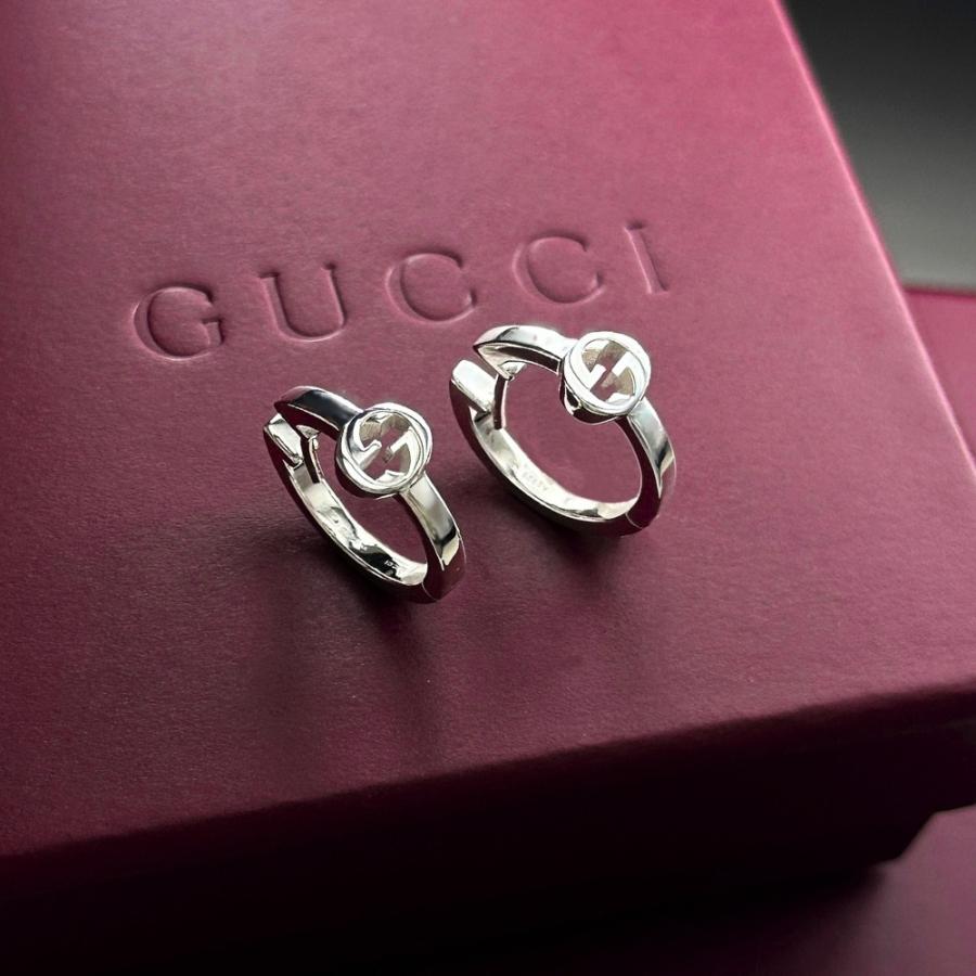 GUCCI（グッチ） ピアス インターロッキングG フープ フープピアス