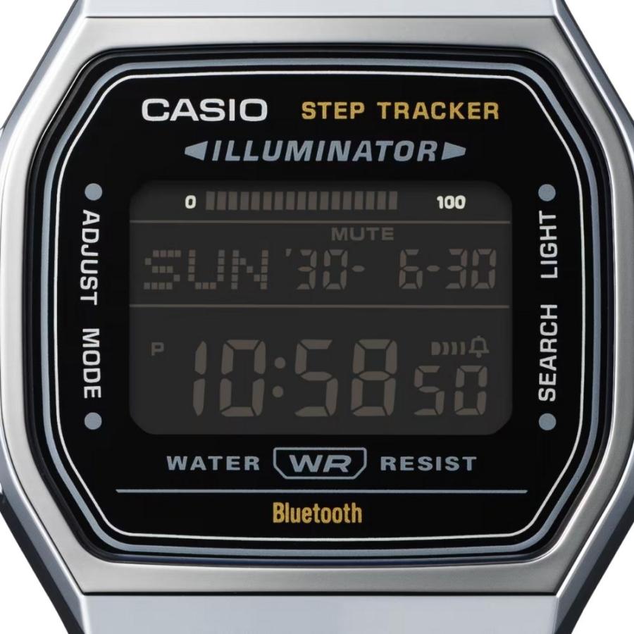 カシオ 腕時計 メンズ レディース スマホ連携 歩数計 防水 デジタル ステンレス ABL-100WE-1B 爆買 成人 卒業 入学の画像