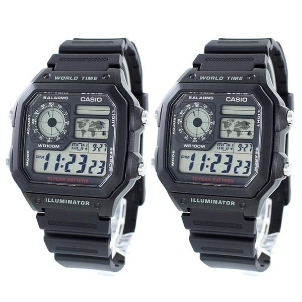 カシオ スタンダード ペアウォッチ メンズ レディース 防水 AE-1200WH-1AAE-1200WH-1A 腕時計 手表 誕生日 爆買 成人 卒業 入学