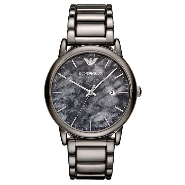 LUIGI メンズ エンポリオアルマーニ ルイージ 2022 父の日 母の日 記念日 腕時計 AR11155 ステンレス グレー 大理石柄 ブラックマーブル 43mm 腕時計 売れ筋介護用品も！