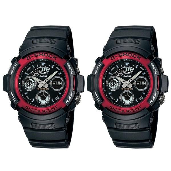 21セール カシオ Gショック ペアウォッチ タフネスな二人 カップルおすすめ 強い耐久性 アナデジ ブラック レッド Aw 591 4aaw 591 4a 腕時計 記念日 母の日 22 Whitesforracialequity Org