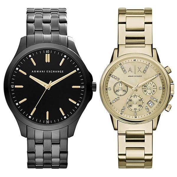20代 30代 ペアウォッチ 贈り物 アルマーニエクスチェンジ 腕時計 黒 ゴールド クリスマス プレゼント バレンタイン