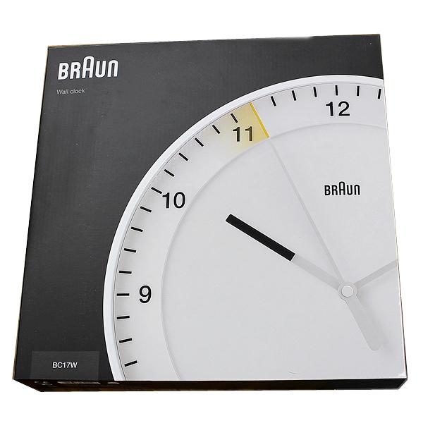 【未使用】BRAUN BC17W 定価12,650円 掛け時計 ホワイト BRAUN（ブラウン） 壁掛け 掛け時計 アナログ ウォールクロック