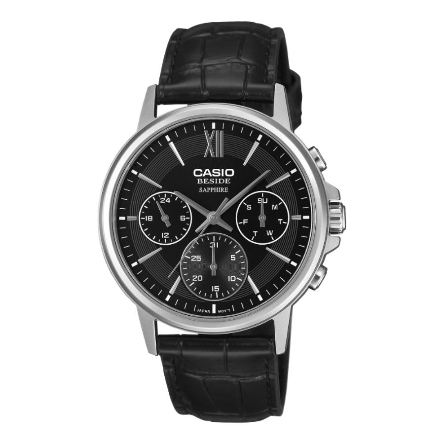 CASIO（カシオ） BESIDE メンズ 腕時計 サファイアガラス レザーベルト 