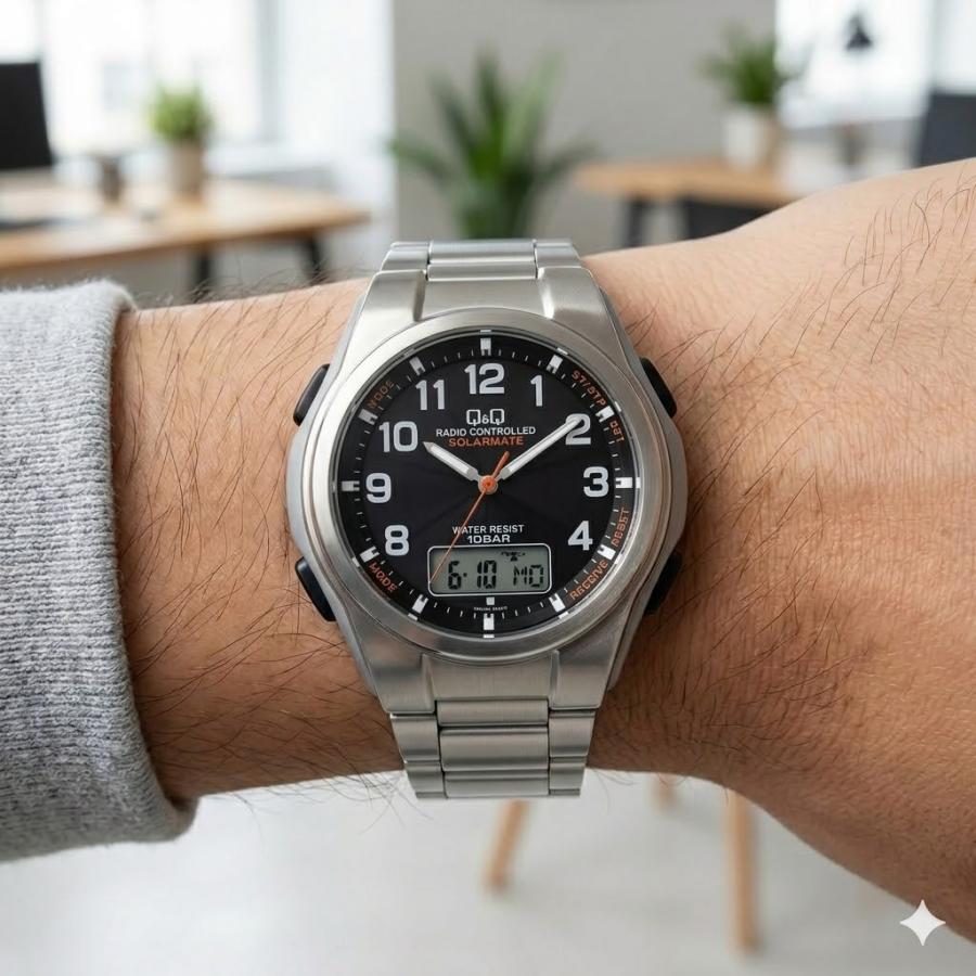 CITIZEN（シチズン） 正規品 Q&Q 電波ソーラー 腕時計 メンズ アナデジ