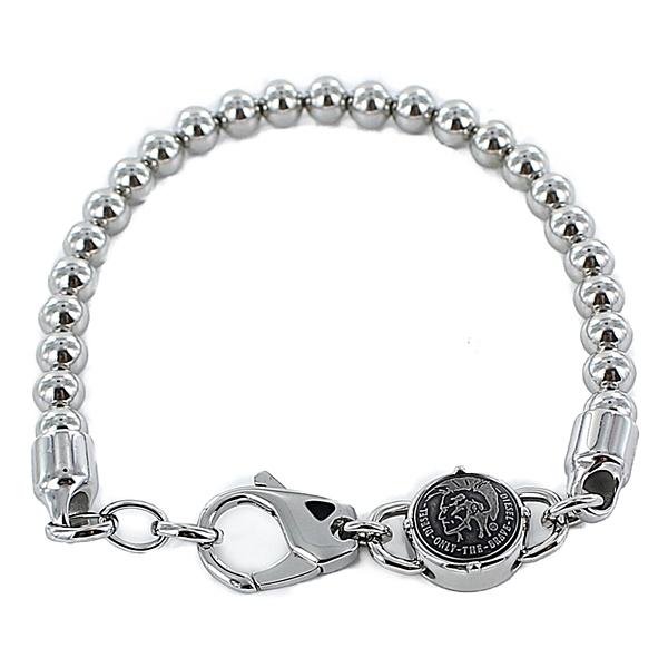 男性向け プレゼント メンズ ディーゼル メタルビーズ クリスマスプレゼント ブランド ブレスレット アクセサリー シルバー 贈与