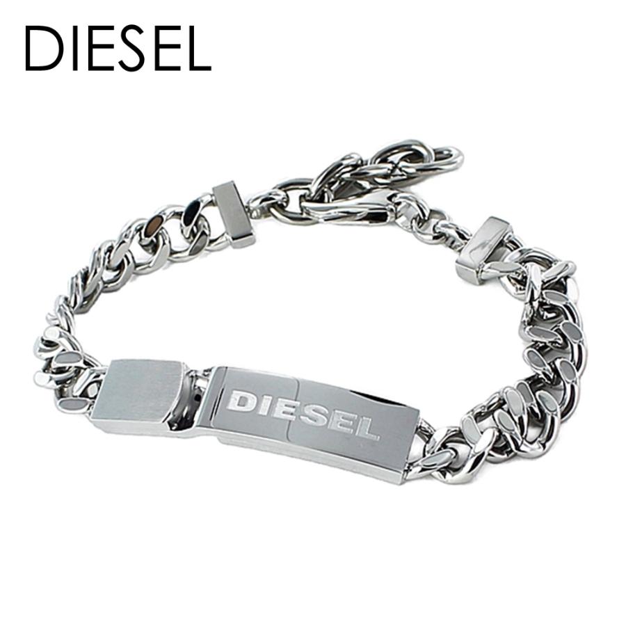 DIESEL 男女兼用 ディーゼル シルバー チェーン ブレスレット DIESEL 男女兼用 ディーゼル シルバー チェーン ブレスレット
