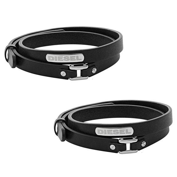オリジナル ブラック 2重巻き アクセ ブランド ファッション ペアブレスレット ディーゼル Diesel レザー 22 プレゼント クリスマス 記念日 Dxdx ペアブレスレット バングル Tin Ipb Ac Id