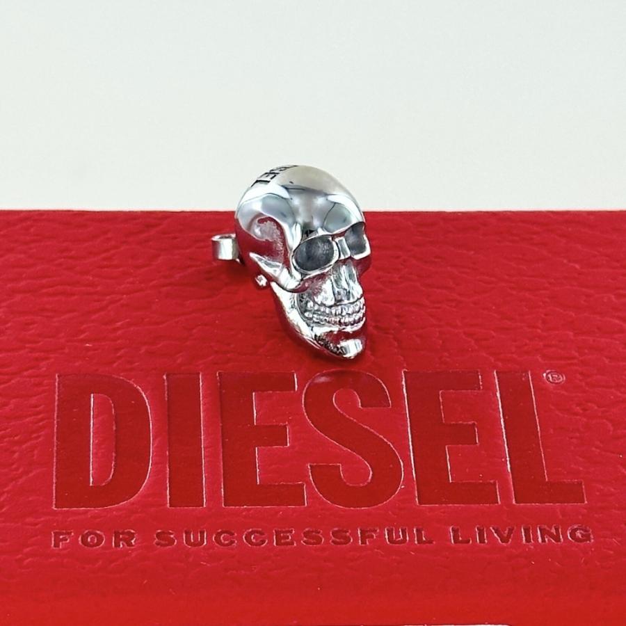 ディーゼル DIESEL ピアス スカルモチーフ 片耳 片耳ピアス ドクロ シルバー ギフト 爆買 成人 卒業 入学