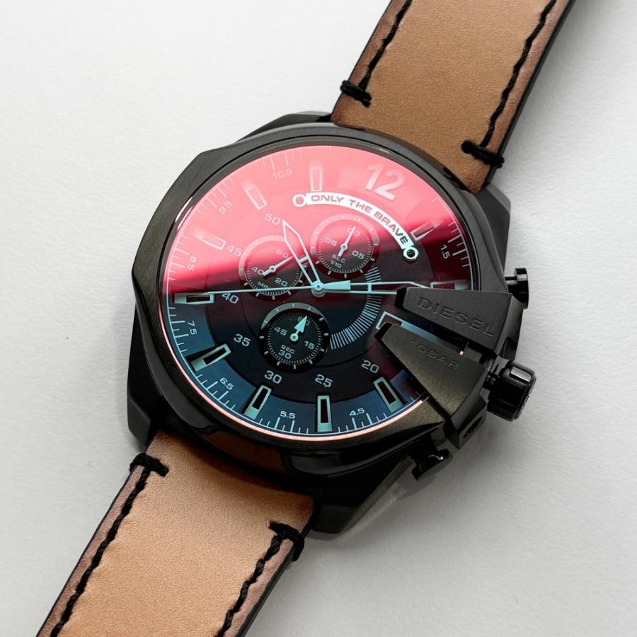 DIESEL ディーゼル 腕時計 メンズ メガチーフ 偏光ガラス 防水 革  