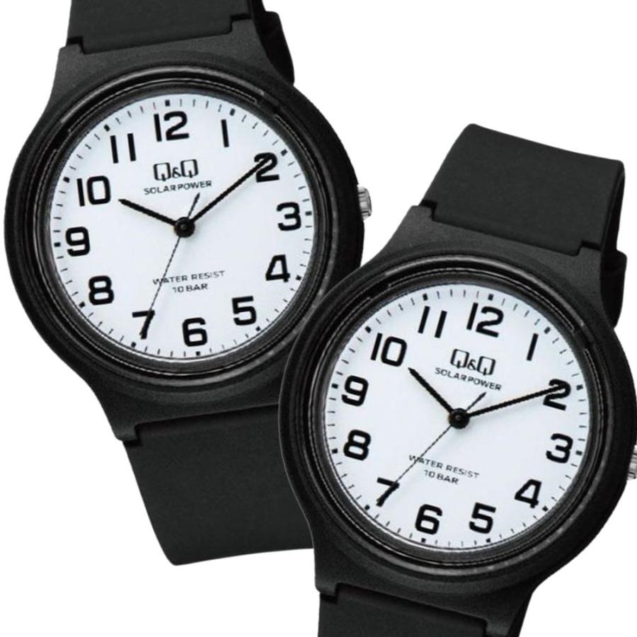 【新着商品】[シチズン]CITIZEN ペアウォッチ Q&Q ソーラー ソーラー Q&Q ラッピング済 ギフトセット ブラック ホワイト ペアウォッチ