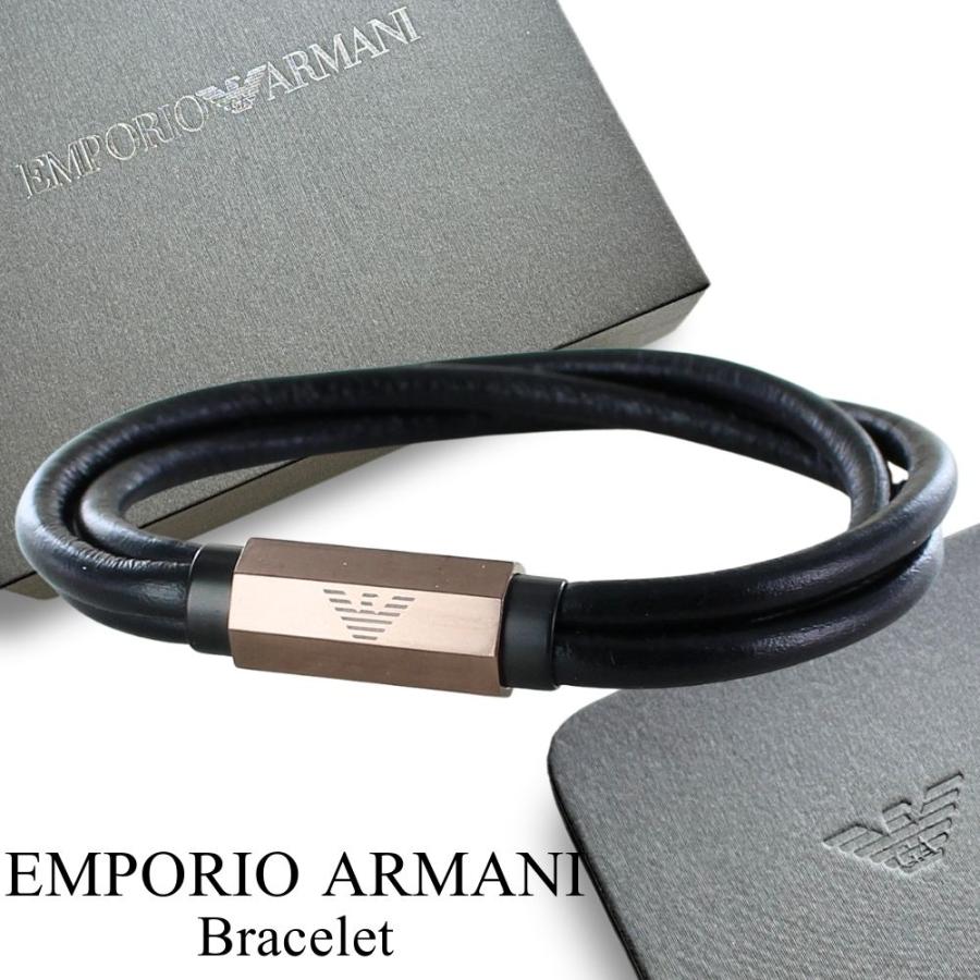 EMPORIO ARMANI エンポリオアルマーニ レザーブレスレット メンズ