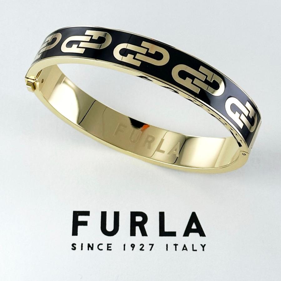 FURLA（フルラ） ブレスレット バングル レディース ブラック ゴールド